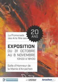 20ème anniversaire de la Promenade des Arts. Du 31 octobre au 8 novembre 2018 à Arcachon. Gironde.  10H00